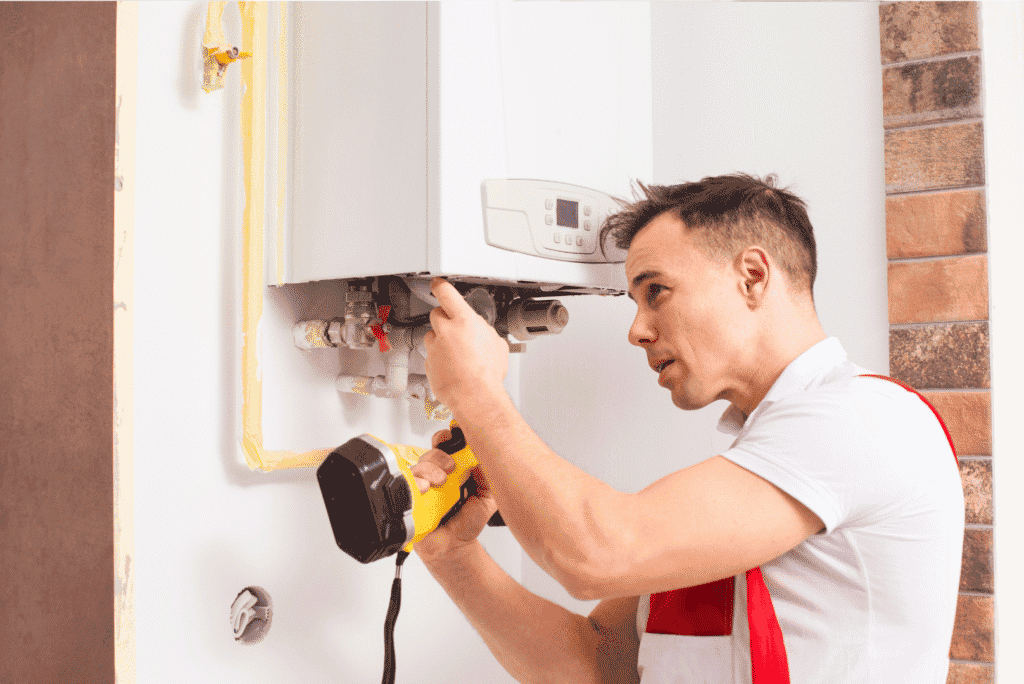 Landlord coordinating maintenance work to keep rental properties in good condition.